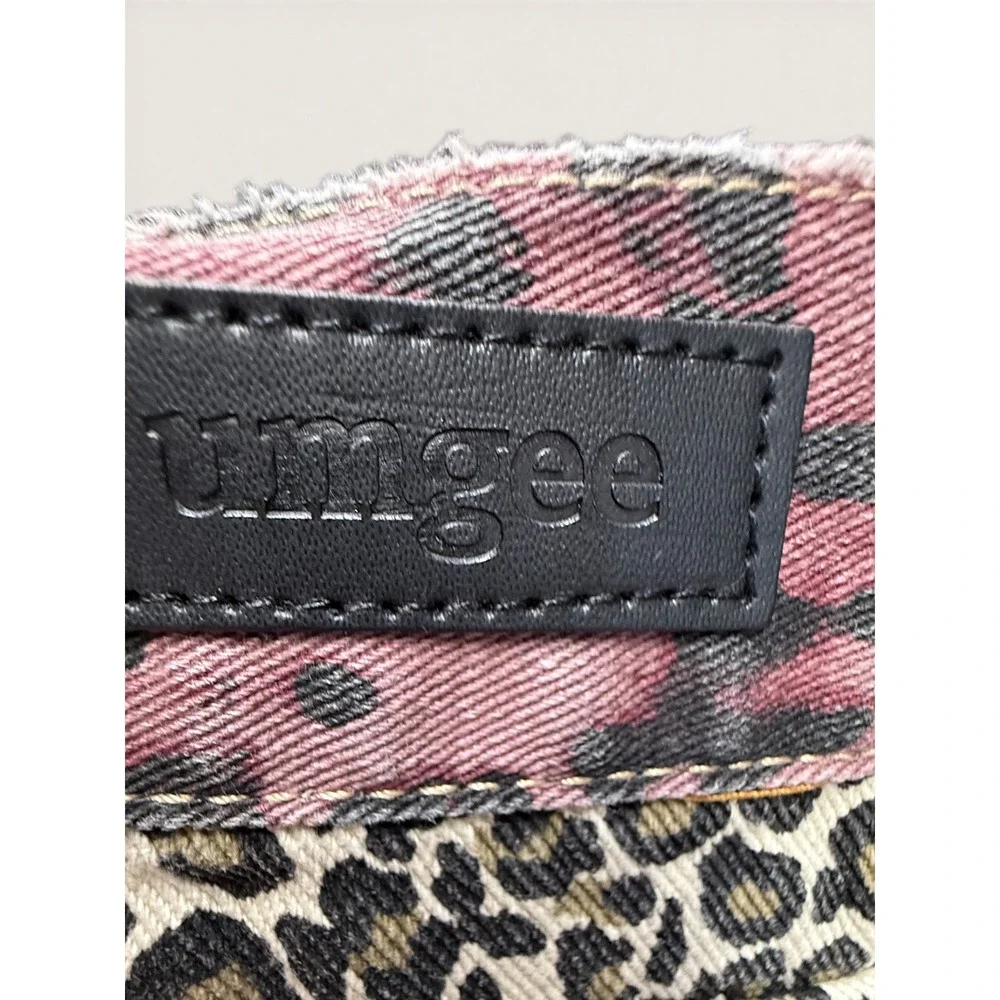 Umgee Denim Women Animal Print Colorblock Shorts Pink Purple Leopard Cheetah 7